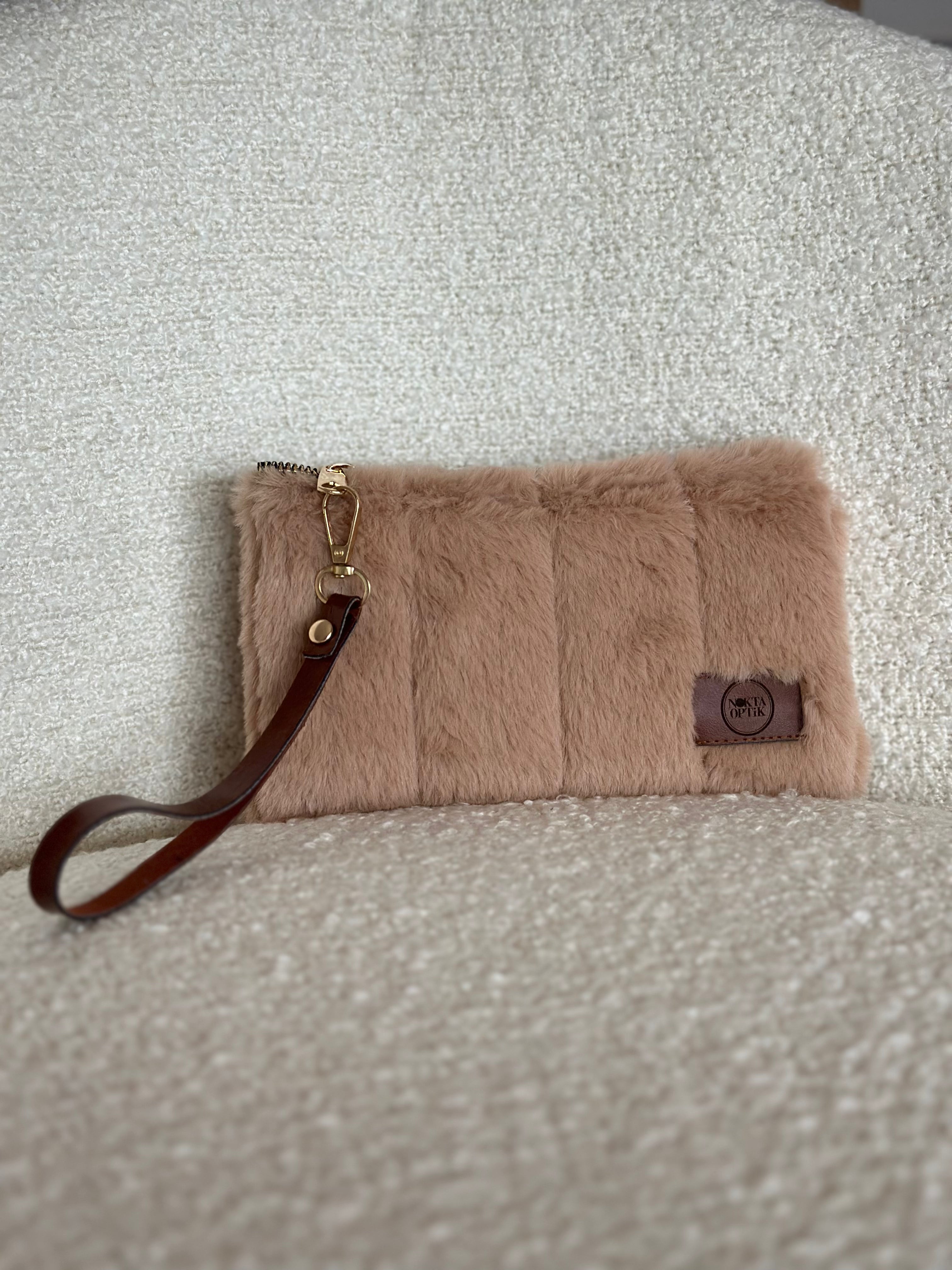 Soft Touch Plush Glasses and Travel Case | Brown