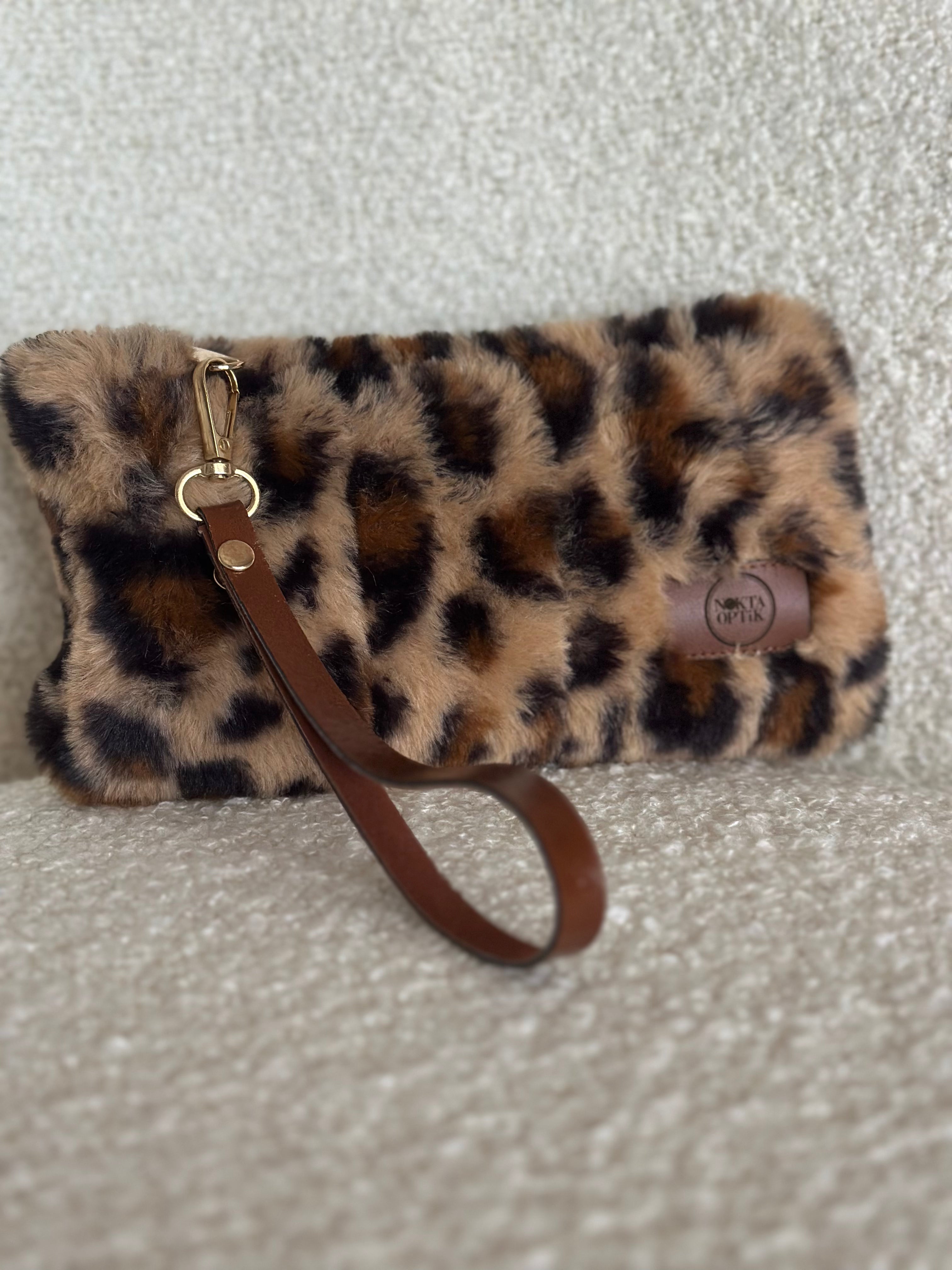 Soft Touch Plush Glasses and Travel Case | Leopard
